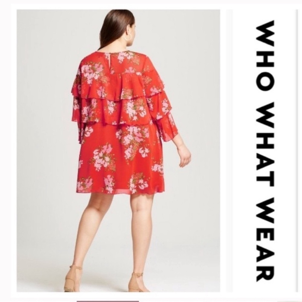 Who What Wear Floral Flounce Dress - Picture 2 of 7